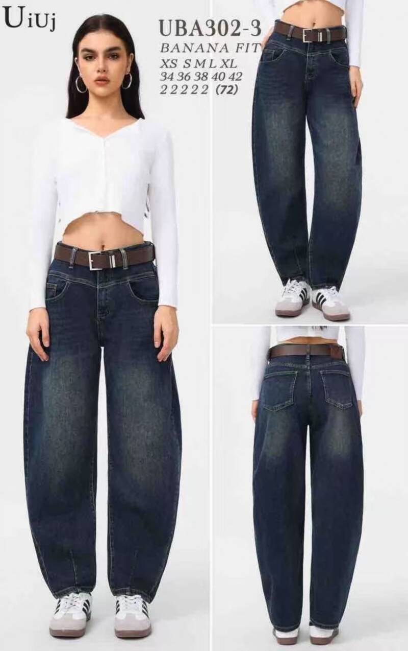 Spodnie damskie jeansy Roz XS-XL, 1 Kolor Paczka 12 szt